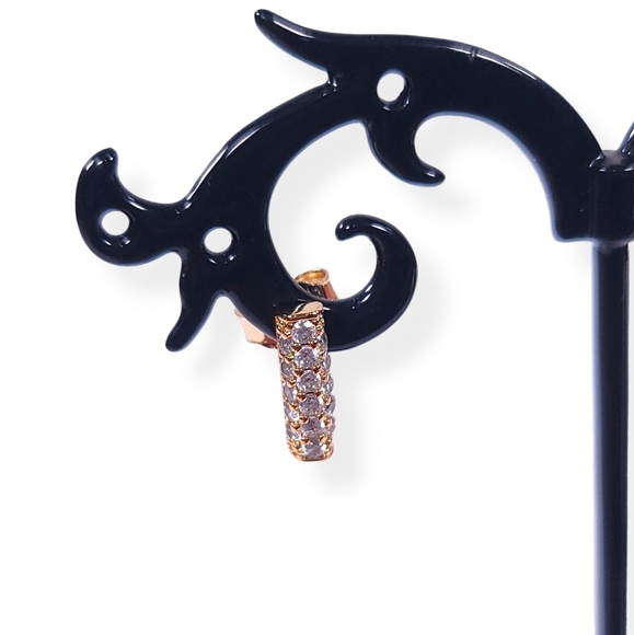 New! Timeless Pavé Single-row Bar Stud Earrings. Sterling Silver. - Picture 2 of 4